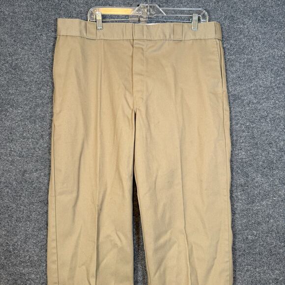 Dickies Pants Mens 40x28 Beige 874 Original Fit Work Pants Pleated - Picture 3 of 12